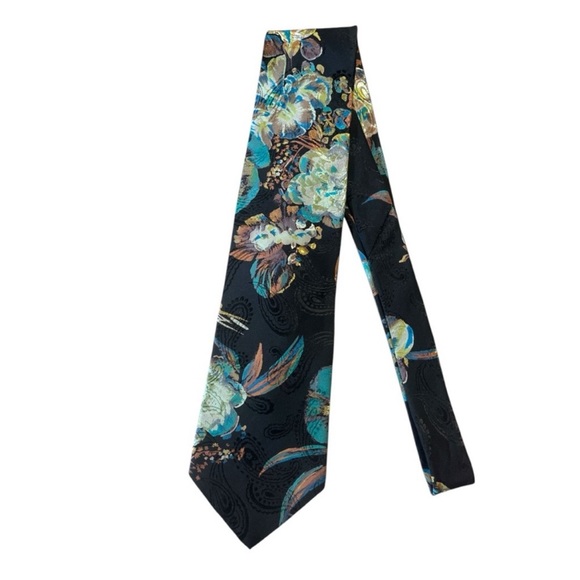 Vintage Zionetti Italian Silk Collection Floral Paisley Neck Tie - Picture 2 of 4